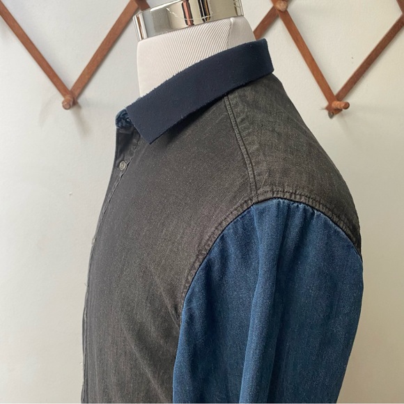 Elie Tahari Two Tone Contrast Button Up Shirt - Picture 9 of 13